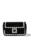 Roger Vivier Viv Jeu De Fille Embellished Velvet Bag In Black