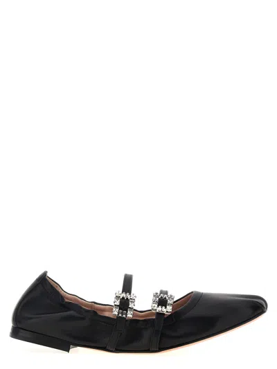ROGER VIVIER BLACK JEWEL STRAP BALLET FLATS