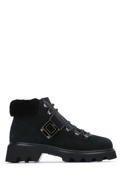 Roger Vivier Black Lace Up Boots