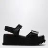 Roger Vivier Slidy Viv' 65 Leather Wedge Sandals