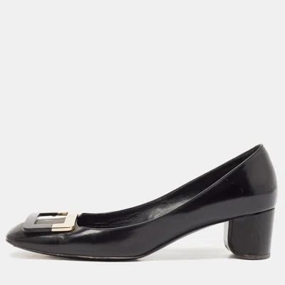 Pre-owned Roger Vivier Black Leather U Look Pumps Size 38.5