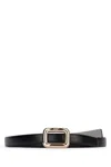 Roger Vivier Black Logo Buckle Belt