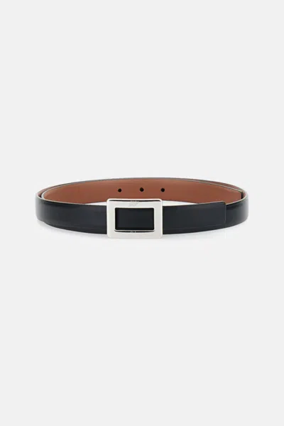 Roger Vivier Black Logo Buckle Belt