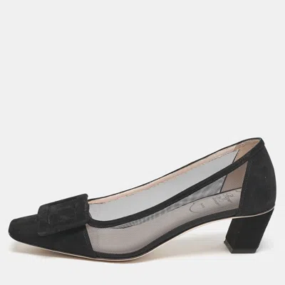 Pre-owned Roger Vivier Black Mesh And Suede Belle Vivier Pumps Size 36
