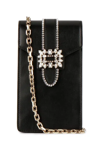 ROGER VIVIER BLACK MISS VIVIER CROSSBODY BAG