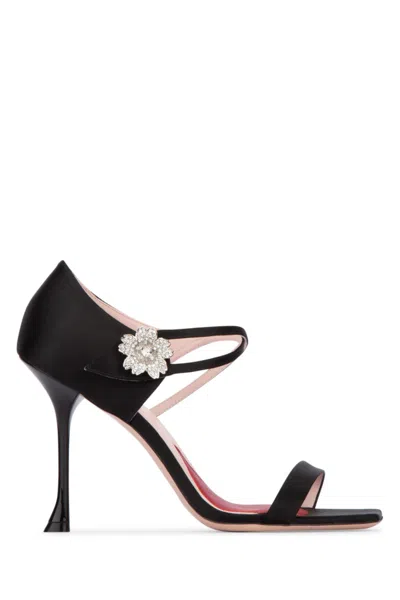 ROGER VIVIER BLACK OPEN TOE HEELS