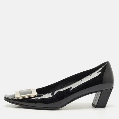 Roger Vivier Black Patent Leather Belle Vivier Pumps