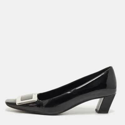 Pre-owned Roger Vivier Black Patent Leather Belle Vivier Pumps Size 37