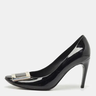 Roger Vivier Black Patent Leather Trompette Pumps
