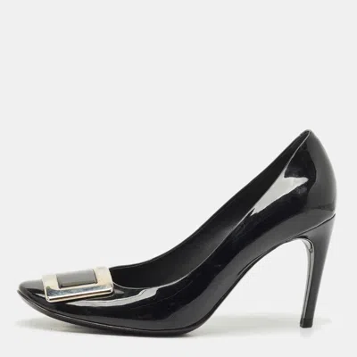 Pre-owned Roger Vivier Black Patent Leather Trompette Pumps Size 38