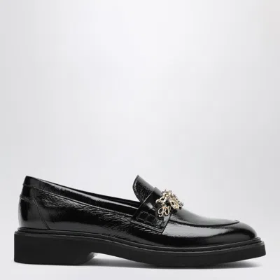 Roger Vivier Black Patent Leather Viv'' Rangers Loafer