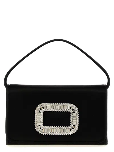 ROGER VIVIER BLACK PILGRIM MICRO HANDBAG