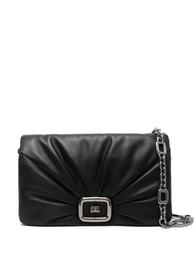 Roger Vivier Black Pleated Shoulder Bag