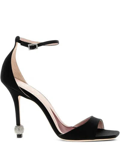 ROGER VIVIER ROGER VIVIER  BLACK SANDAL WITH JEWELLED HEEL