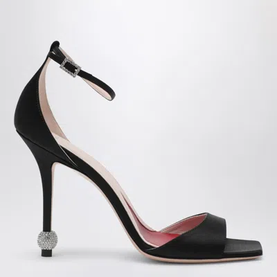 Roger Vivier Black Sandal With Jewelled Heel