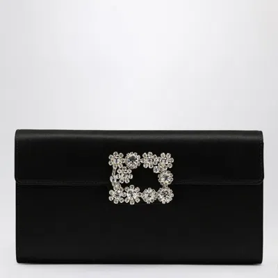 Roger Vivier Black Satin Clutch Bag With Buckle Women