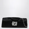 ROGER VIVIER ROGER VIVIER  BLACK SATIN EFFLORESCENCE CLUTCH BAG WITH BUCKLE
