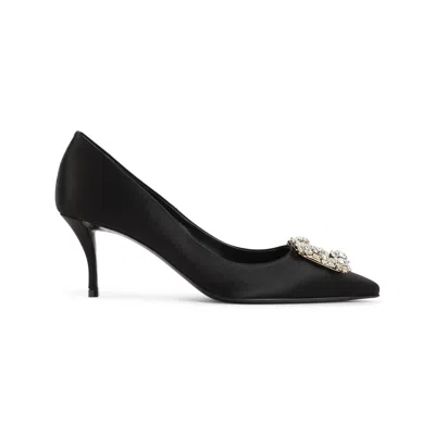 ROGER VIVIER ROGER VIVIER  BLACK SATIN EFFLORESCENCE DÉCOLLETÉS