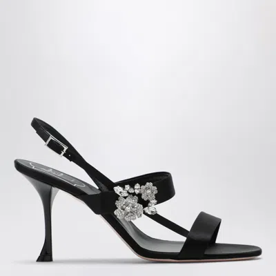 Roger Vivier Embellished Belle Vivier Slingback Sandals 45 In Black