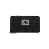 Roger Vivier Black Satin Envelope Flap Rose Flower Buckle Shoulder Bag In Black