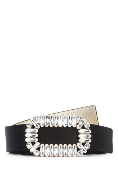 Roger Vivier Black Signature Buckle Belt