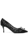 Roger Vivier "mesh Efflorescence Décol In Black
