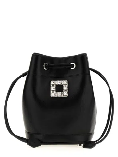 ROGER VIVIER BLACK TRS VIVIER BUCKET BAG