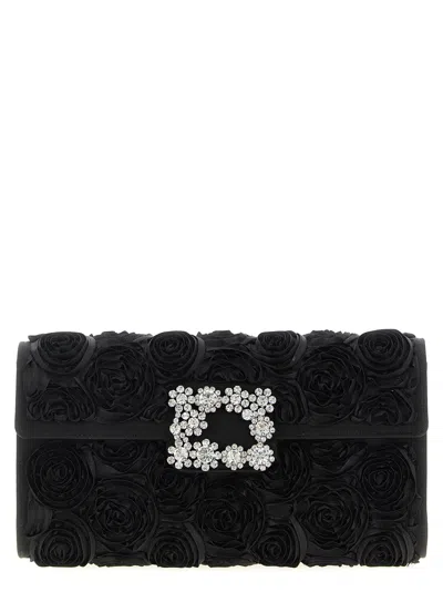 Roger Vivier Black Viscose Clutch Women's Bag