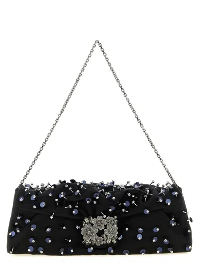 Roger Vivier Black Viscose Clutch Women's Bag