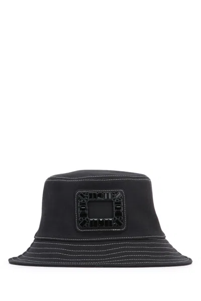ROGER VIVIER BLACK VIV SKATE BUCKET HAT