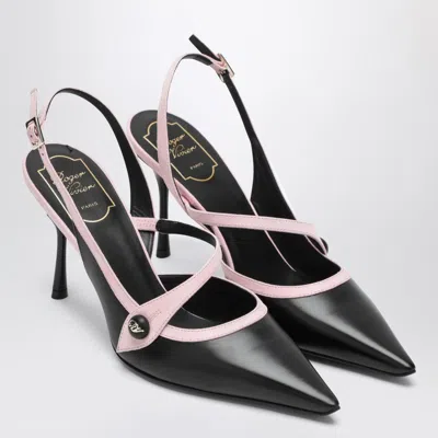 Roger Vivier Rose Vivier Slingback Pumps In Leather In Black