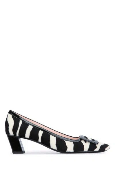 ROGER VIVIER BLACKWHITE SLIP ON PUMPS