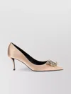 Roger Vivier Blossom Embellished Detail Pointed Toe Pumps