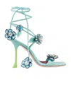 Roger Vivier Blossom High Stiletto Heel Sandals In Blue
