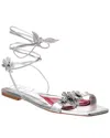 Roger Vivier Blossom Leather Sandal In Silver