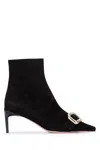 Roger Vivier Choc Heel Boots In Black