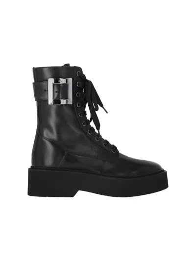 Roger Vivier Stivali Stringati Viv Rangers In Black