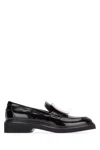 Roger Vivier Block Heel Loafer With Metallic Buckle Detail In Black