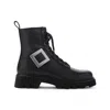 Roger Vivier Rangers Combat Boots Iconic Buckle In Black