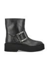Roger Vivier Viv Rangers High Biker Booties In Black