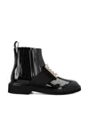 Roger Vivier Black Viv Rangers Patent Leather Boots In Black