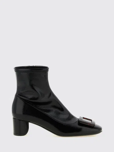 Roger Vivier Roundy Turtle Stretch Ankle Boots In Black