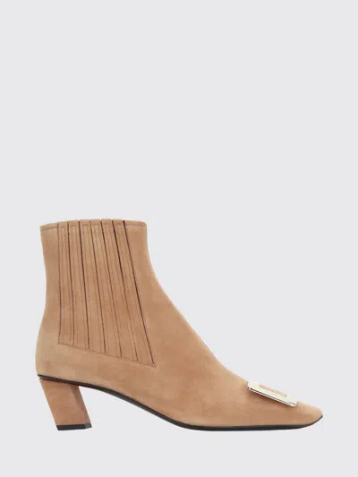 Roger Vivier Belle Vivier Chelsea Booties In Suede In Neutral