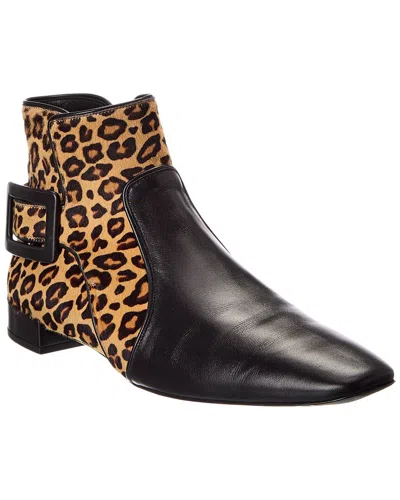 Roger Vivier Bottine Haircalf & Leather Boot In Multi