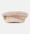 Roger Vivier Bouclé Newsboy Cap In Pink