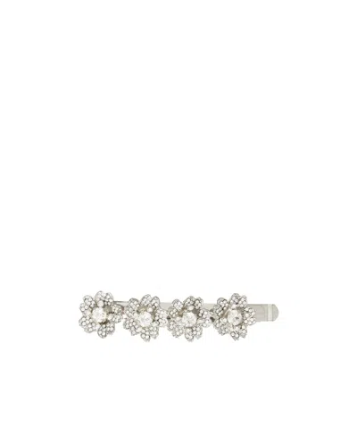 Roger Vivier Bouquet Flower Hairpin In Silver