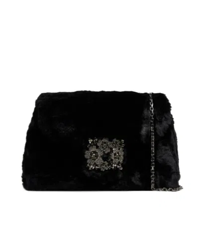 Roger Vivier Bouquet Logo Handbag In Black
