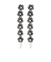 Roger Vivier Bouquet Pearl Pendant Earrings In Black