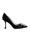 Roger Vivier Efflorescence 65 Satin Pumps In Black