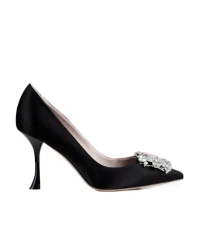 ROGER VIVIER BOUQUET STRASS 85MM BUCKLE PUMPS